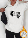 Women's Hoodie Powerful Grip Hand Holding Heavy Gym Dumbbell