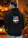 Men's Hoodie Patriotic Stars And Stripes With Bowling Pins American Flag