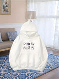 Women's Hoodie Crowned Cat Sitting Gracefully Among Adorable Playful Cats Hoodie