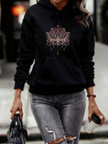 Women's Hoodie Radiant Mandala Flower With Delicate Symmetrical Petal Accents Centerpiece Graphic