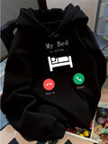 Women's Hoodie My Bed Is Calling With Incoming Call Icons Bed