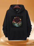 Men's Hoodie Autumn Forest Reflections With Colorful Foliage Around A Mountain Lake