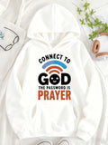 Women's Hoodie Connect To God The Password Is Prayer With Wifi Signal Motif Hoodie