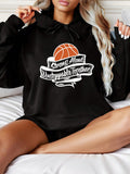 Women's Hoodie Strong Alone With Basketball Over Ribbon Banner Featuring Motivational Quote