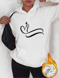 Women's Hoodie Abstract Art With Flowing Lines And Bold Cursive Symbol Hoodie