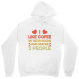 Men's Hoodie I Like Coffee With Two Red Hearts Among Playful Friendly Words Hoodie