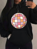 Women's Hoodie Colorful Reflections With Soft Lights On Disco Ball