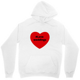 Men's Hoodie Love Weddings Bold Red Heart Design Hoodie