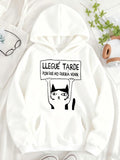 Women's Hoodie Cute Cat Holding Up A Sign With Quirky Expression Hooded Sweatshirt