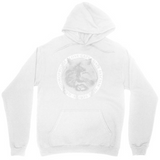 Men's Hoodie Detailed Hand Drawn Shaded Wolf In A Circular Frame Hoodie