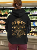 Women's Hoodie Celestial Tree With Glowing Moons And Sun Surrounded By Mystical Elements Tree