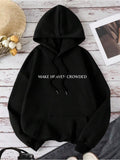 Women's Hoodie Make Heaven Crowded Clean Lines With Minimalist Centered Elegant Slogan Hoodie