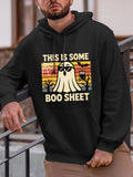Men's Hoodie This Is Some Boo Sheet Retro Sunset Halloween Ghost Design