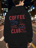 Men's Hoodie Coffee Club Steam Rising With Teacup Pastry And Pour Over Carafe