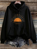 Women's Hoodie Radiant Orange Glow At Sunrise Horizon Sun