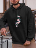 Men's Hoodie Delicate Pink Blossom Cluster With Lush Green Leaves Arranged On Hoodie Flower