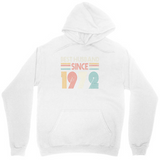 Men's Hoodie Since Nineteen Pastel Colored Numbers With Retro Stripes Hoodie