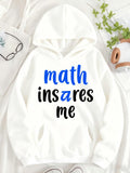 Women's Hoodie Math Inspires Me Playful Blue And Black Lettering Hoodie Design