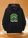 Men's Hoodie We Fight Together Green Awareness Ribbon With Patterned Rainbow
