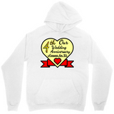 Men's Hoodie Our Wedding Anniversary With Love Ribbon Heart Design