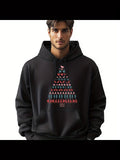 Men's Hoodie Holiday Cheerful Patterns Forming A Unique Christmas Tree