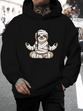 Men's Hoodie Peaceful Cartoon Style Sloth Wrapped In Bandages Meditating Under Soft Light Sloth