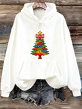 Women's Hoodie Bright Festive Colors Among Gifts Under Decorated Christmas Tree