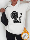 Women's Hoodie Strong Inspiring Woman With Empowering Positive Words Silhouette