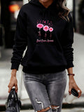 Women's Hoodie Pink Floral Design With Falling Petals Surrounded By Delicate Blossoms Flowers