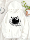 Women's Hoodie Swirling Space Waves And Sparkling Cosmic Eight Ball