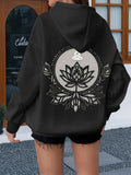 Women's Hoodie Radiant Mandala With Blooming Lotus Surrounded By Decorative Petals Lotus