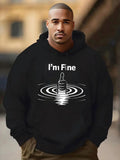 Men's Hoodie Im Fine Drowning Hand Illustration With Water Ripples Hoodie