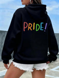 Women's Hoodie Pride Bright Rainbow Letters Celebrating Diversity On Hoodie
