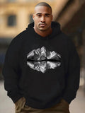 Men's Hoodie Snow Capped Mountain Reflection Under Cloudy Skies And Calm Water Mountain