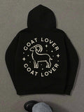 Women's Hoodie Goat Lover Surrounded By Stars And Playful Decorative Goat
