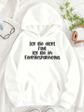 Women's Hoodie German Text Printed WomenS Hooded Sweatshirt with Pocket Casual Style Geometric Pattern All-Season