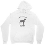 Men's Hoodie I Love My Boxer Dog Silhouette With Playful Loyal Pet Theme