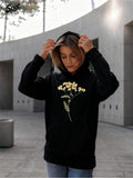 Women's Hoodie Delicate Green Leaves And Yellow Wildflower Under Soft Sunlight Flower