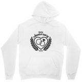 Men's Hoodie Happy Anniversary Wreath With Intertwined Heart And Wedding Rings