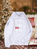 Women's Hoodie Its Me Hi Im The Dad Its Me White Cozy Hoodie Surrounded By Holiday Decor