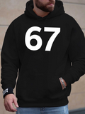 Men's Hoodie Bold White Numbers On Classic Black Cotton Hoodie Number