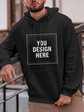 Men's Hoodie You Design Here Minimalist Framed Text On Classic Black Hoodie