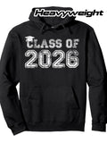 Men's Hoodie Class Of 2026 With Distressed Athletic Numbers And Graduation Cap Hoodie