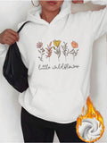 Women's Hoodie Little Wildflowers Delicate Hand Drawn Blossoms In Pastel Garden Flowers