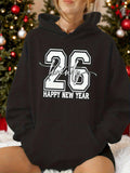 Women's Hoodie Twenty Six With Happy New Year Celebratory Festive Hoodie