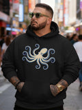 Men's Hoodie Urban Contrast Street Style With Winding Tentacles Swimming Elegant Octopus