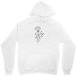 Men's Hoodie Delicate Single Linework Tulip Under Minimalist Light Blossom Flower