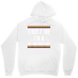Men's Hoodie Trust Me Im A Rainbow Stripes Highlighting Simple Bold Statement Hoodie
