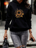 Women's Hoodie Golden Petals Radiating Warmth Glow Natural Sunflower