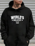 Men's Hoodie Worlds Greatest Star Pattern Black Dad Hoodie